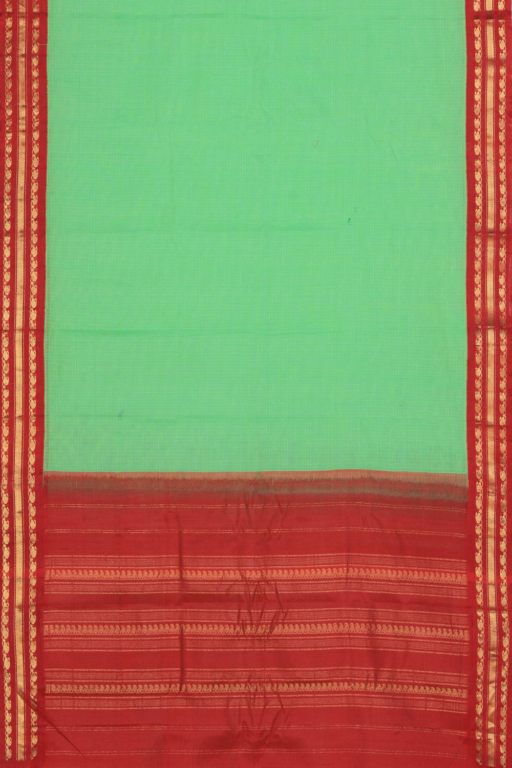 Image of Gadwal Cotton Green Saree